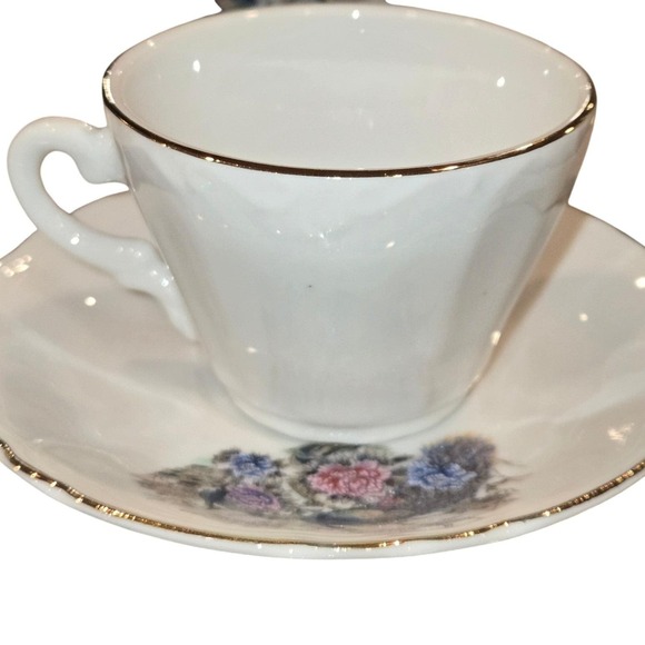 Heisei Japan Peacock Floral Porcelain Tea Set 15pc Gold Trim Teapot Cups Saucers - Picture 9 of 16